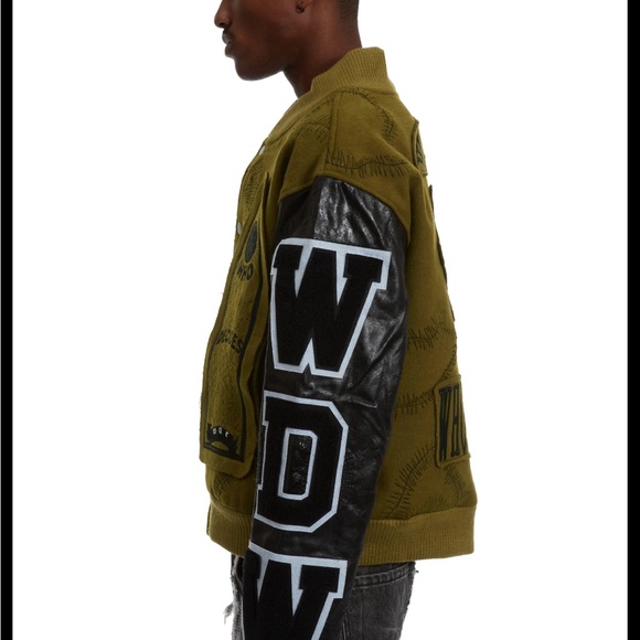 WHO DECIDES WAR Namesake Varsity Olive Jacket - Picture 5 of 7